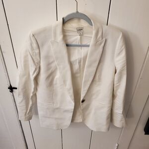 J. Crew Factory White Linen Blazer